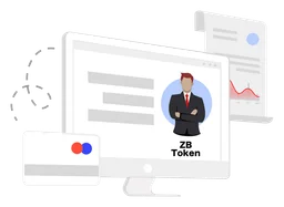 ZB Token logo, white version, on a transparent background