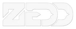 Zedd logo, white wordmark version, on a transparent background