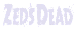 Zeds Dead logo, white wordmark version, on a transparent background