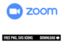 Zoom logo, horizontal version, on a transparent background